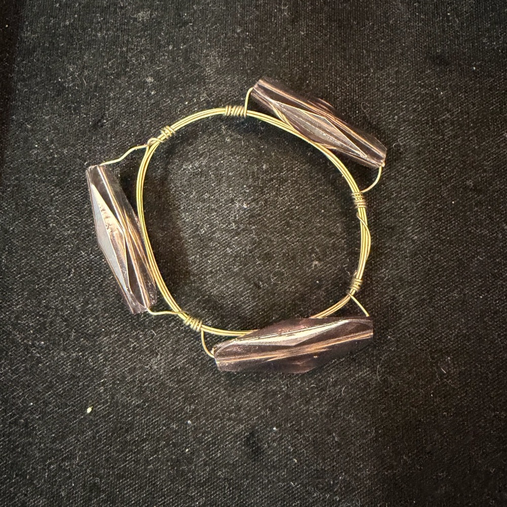 Source Unknown Gold and Brown Bracelet